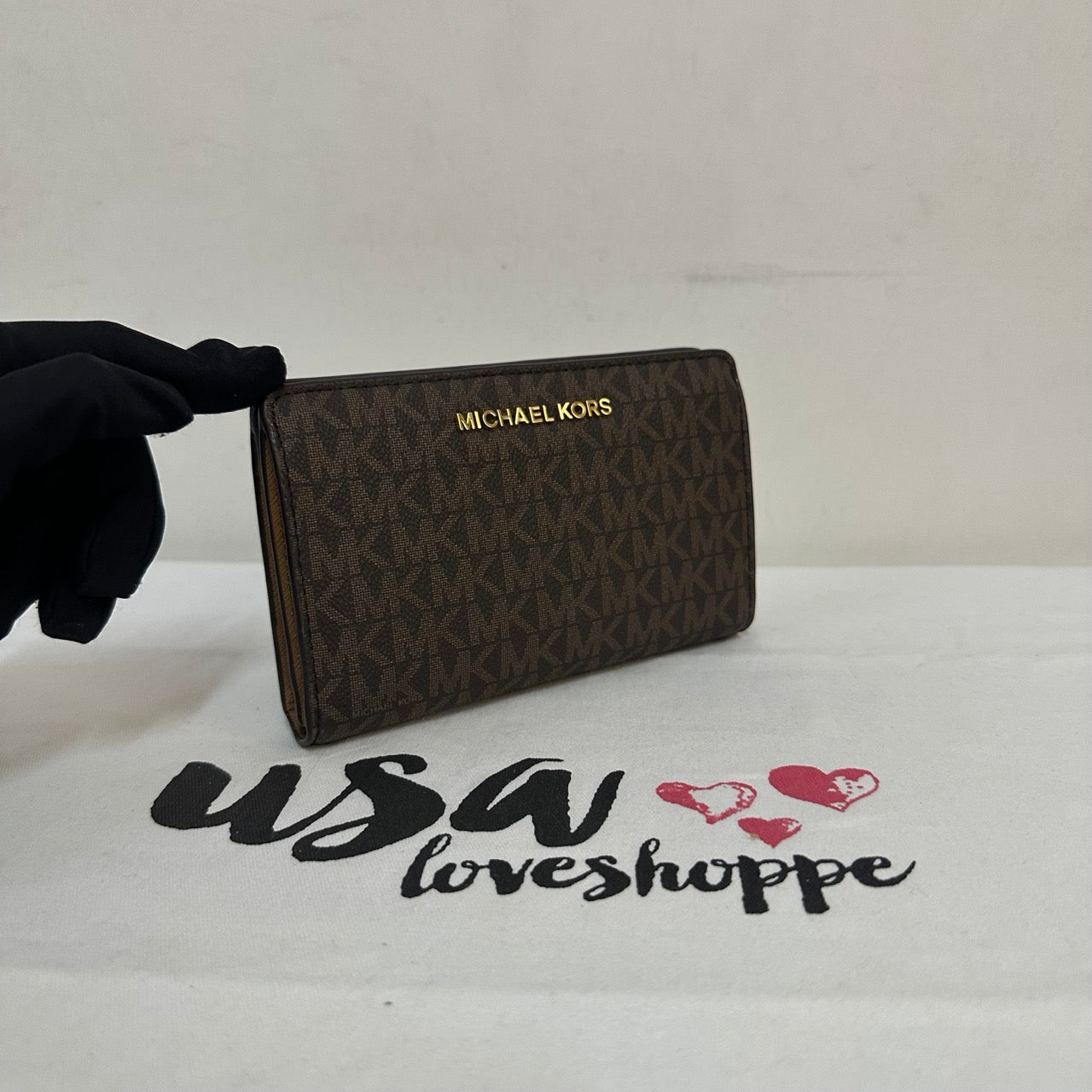 [AUCTION][READY STOCK MY] Michael Kors Slim Bifold Wallet in Signature Brown