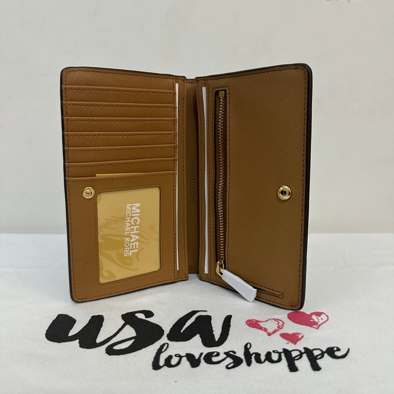[AUCTION][READY STOCK MY] Michael Kors Slim Bifold Wallet in Signature Brown