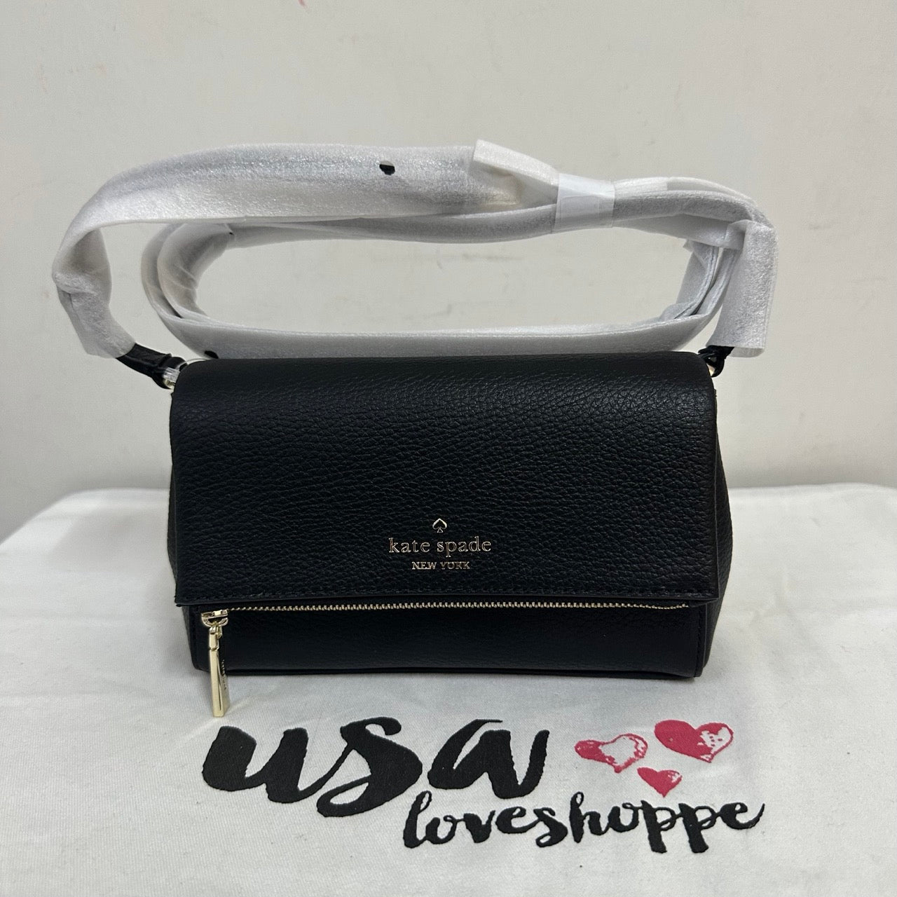 [AUCTION][READY STOCK MY] Kate Spade Leila Mini Zip Crossbody in Black (KE487)
