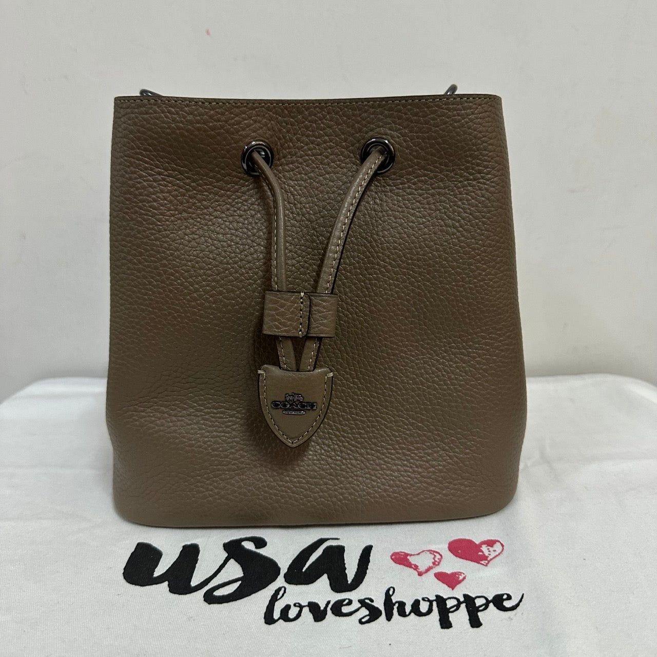 [AUCTION][READY STOCK MY] COACH Rowan Bucket Bag in Dark Stone (CBH06)