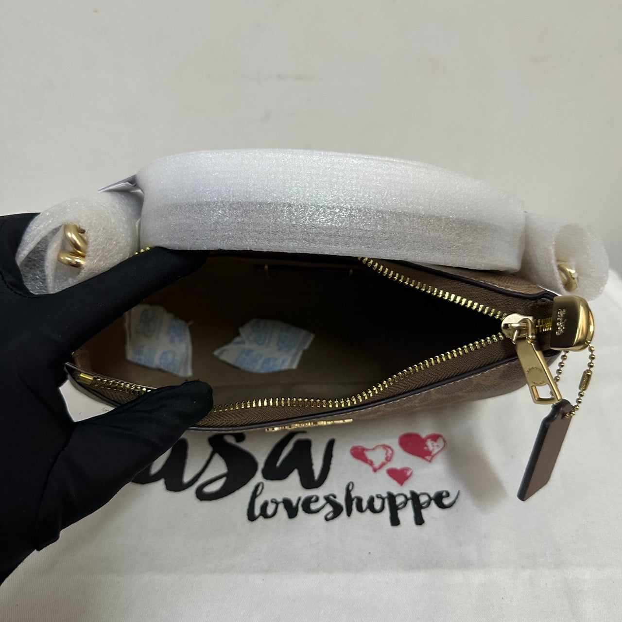 [AUCTION][READY STOCK MY] COACH Teri Shoulder Bag In Signature Canvas In Tan/Brown (CV933)