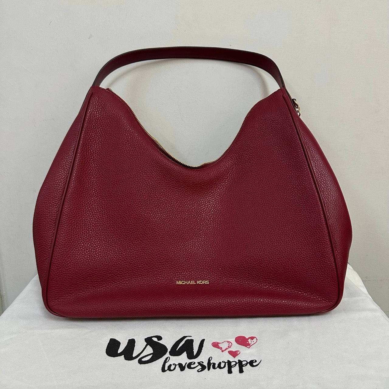 [AUCTION][READY STOCK MY] Michael Kors Nayla Medium Hobo Shoulder in Cherry (35F5G5ZL6L)