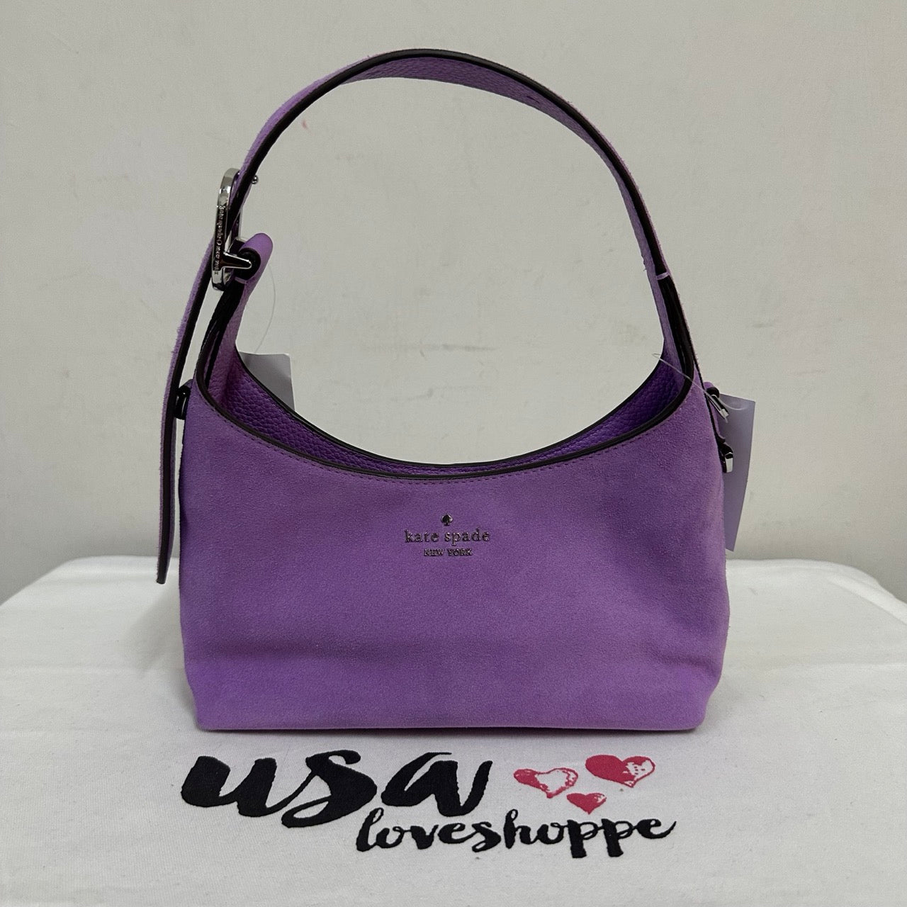 [AUCTION][READY STOCK MY] Kate Spade 454 Suede Mini Crossbody in Wisteria (KN427)