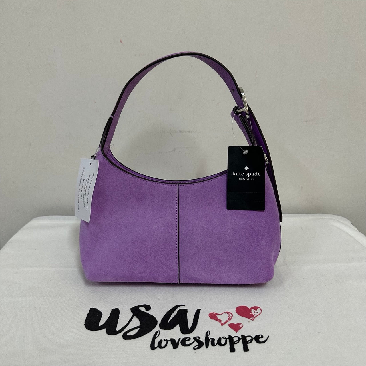 [AUCTION][READY STOCK MY] Kate Spade 454 Suede Mini Crossbody in Wisteria (KN427)