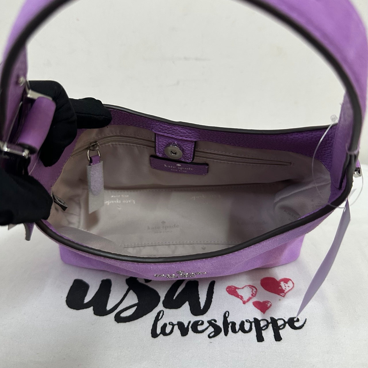 [AUCTION][READY STOCK MY] Kate Spade 454 Suede Mini Crossbody in Wisteria (KN427)