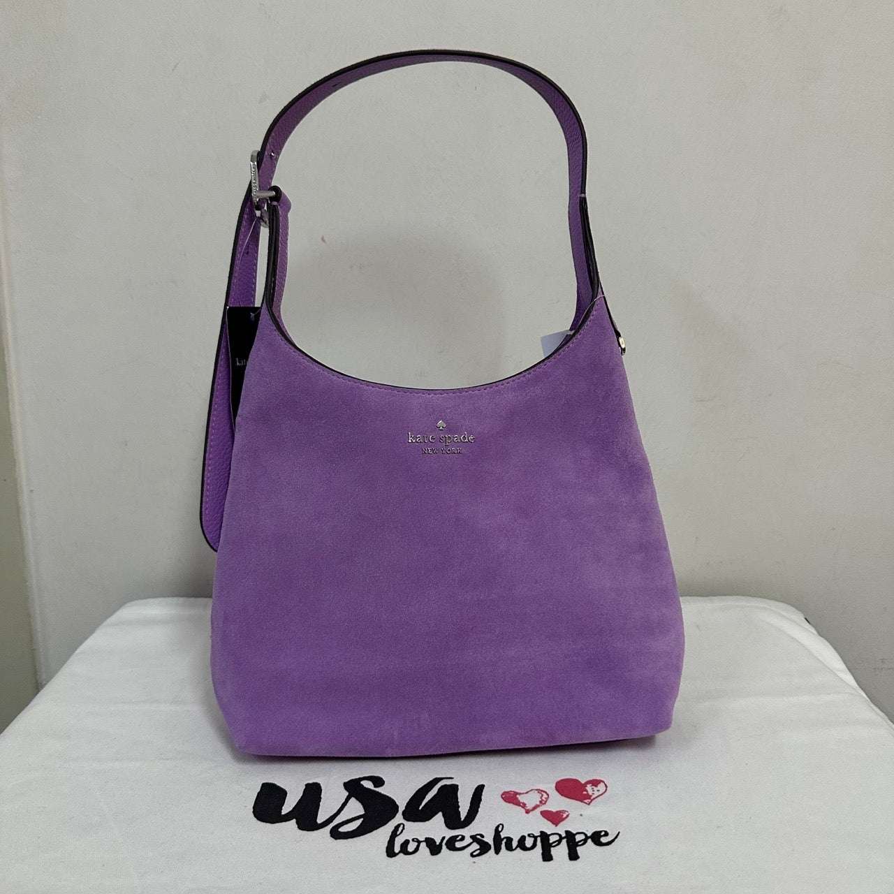 [AUCTION][READY STOCK MY] Kate Spade 454 Suede Small Shoulder Bag in Wisteria (KM472)