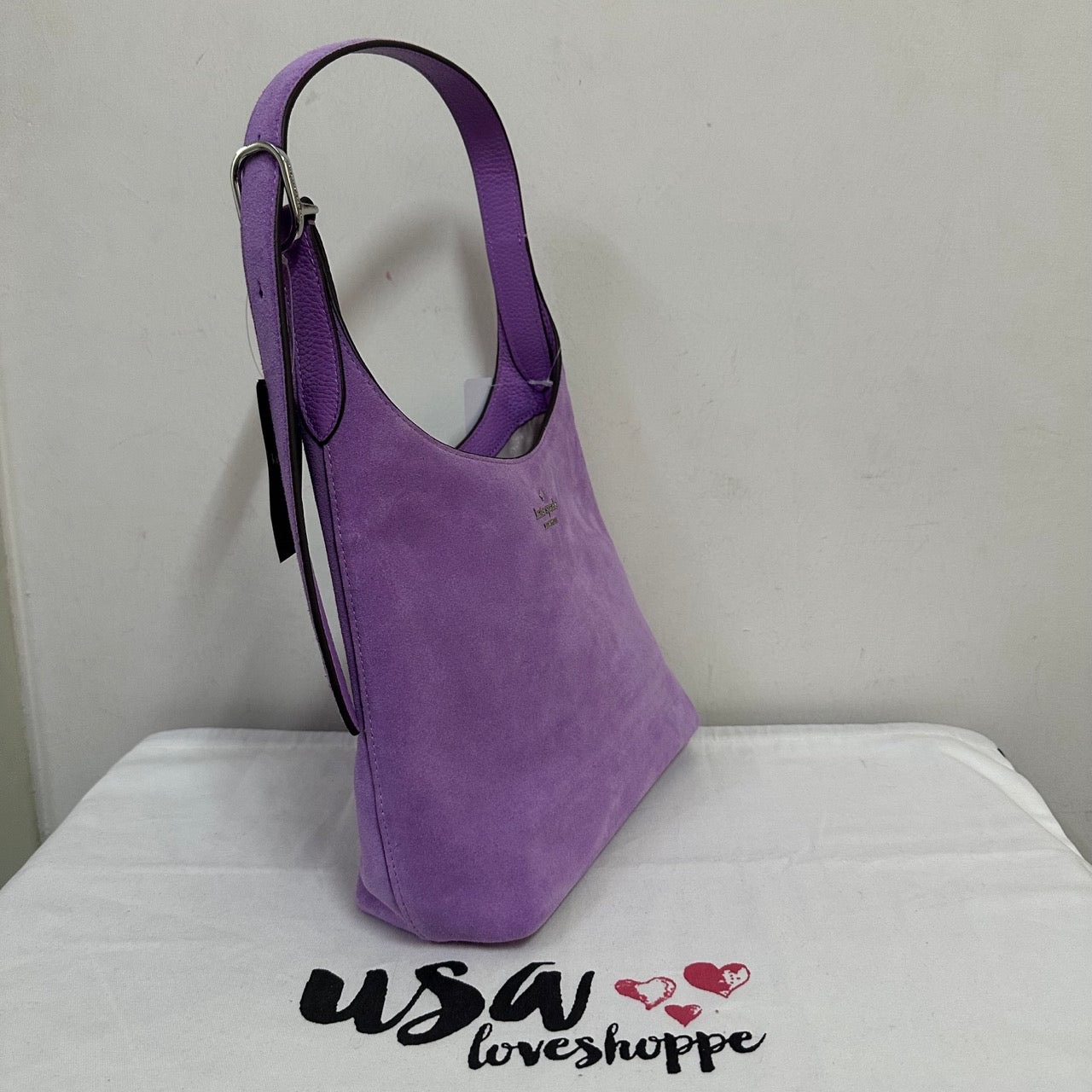 [AUCTION][READY STOCK MY] Kate Spade 454 Suede Small Shoulder Bag in Wisteria (KM472)