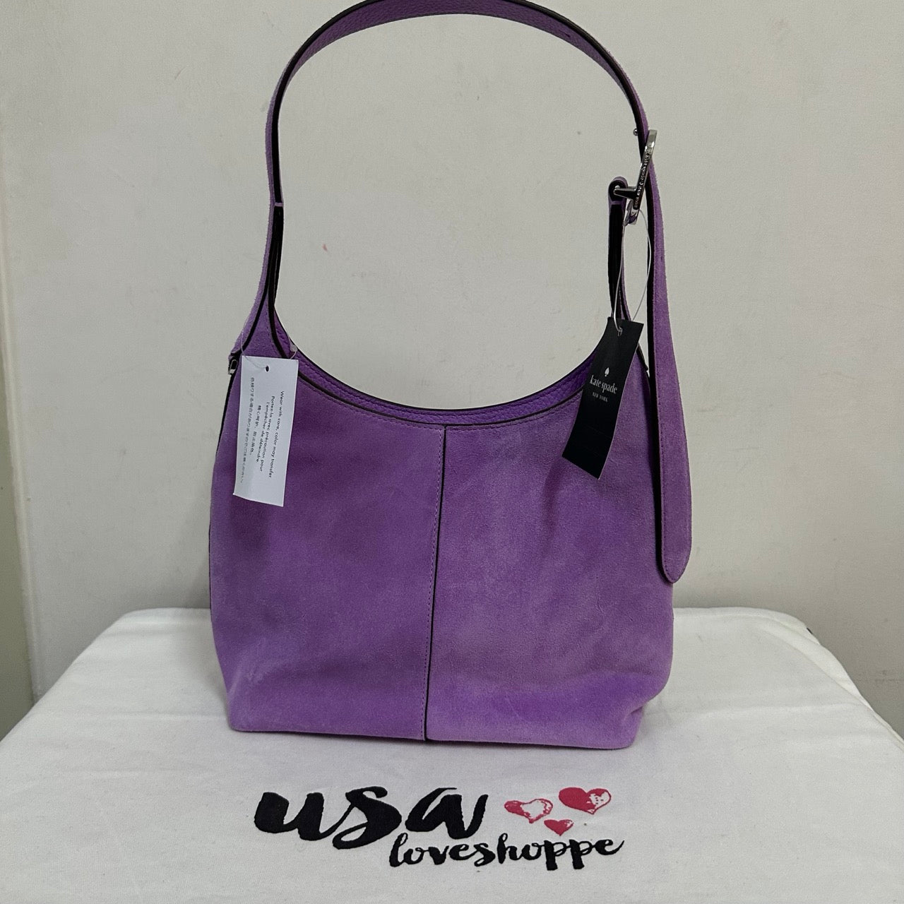 [AUCTION][READY STOCK MY] Kate Spade 454 Suede Small Shoulder Bag in Wisteria (KM472)