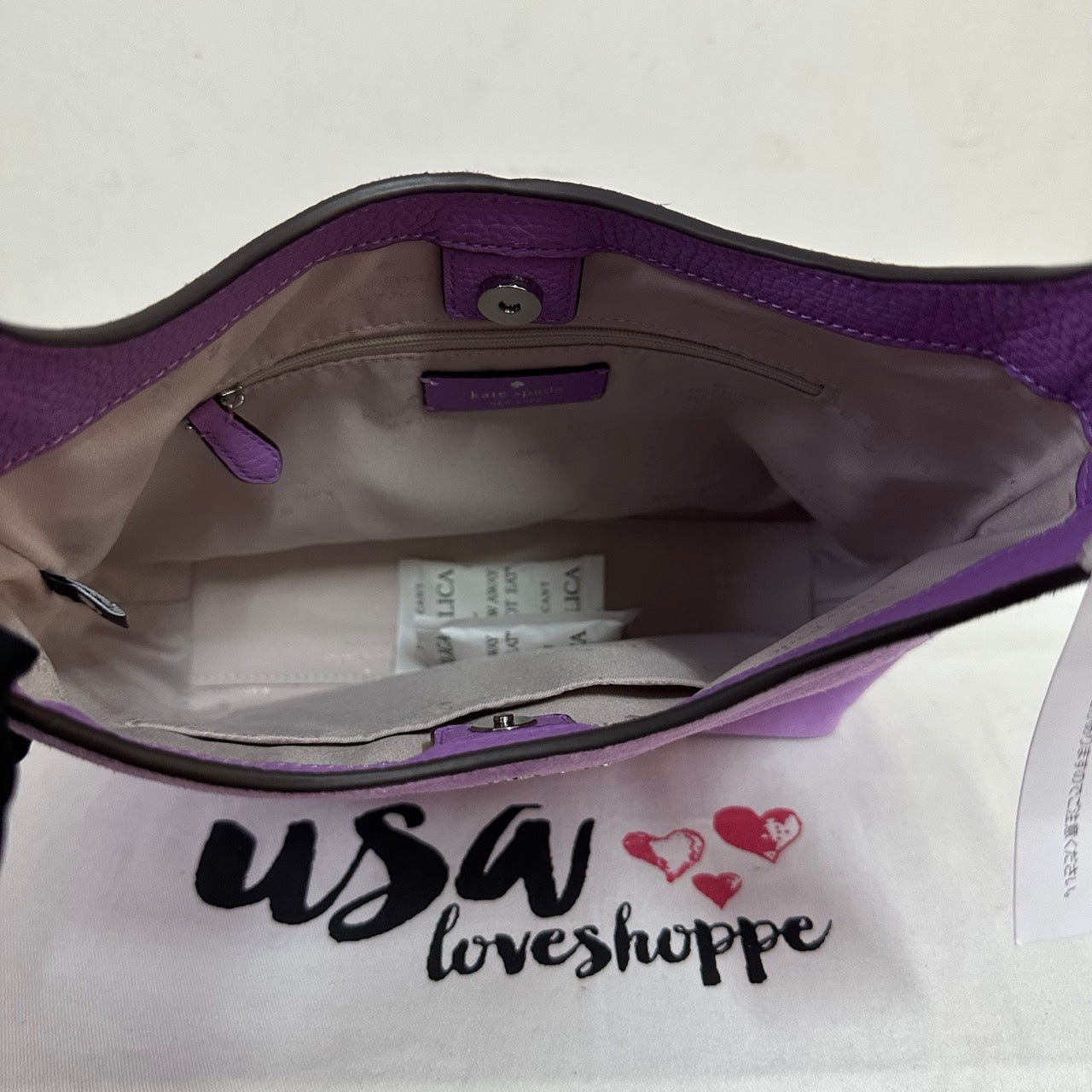 [AUCTION][READY STOCK MY] Kate Spade 454 Suede Small Shoulder Bag in Wisteria (KM472)