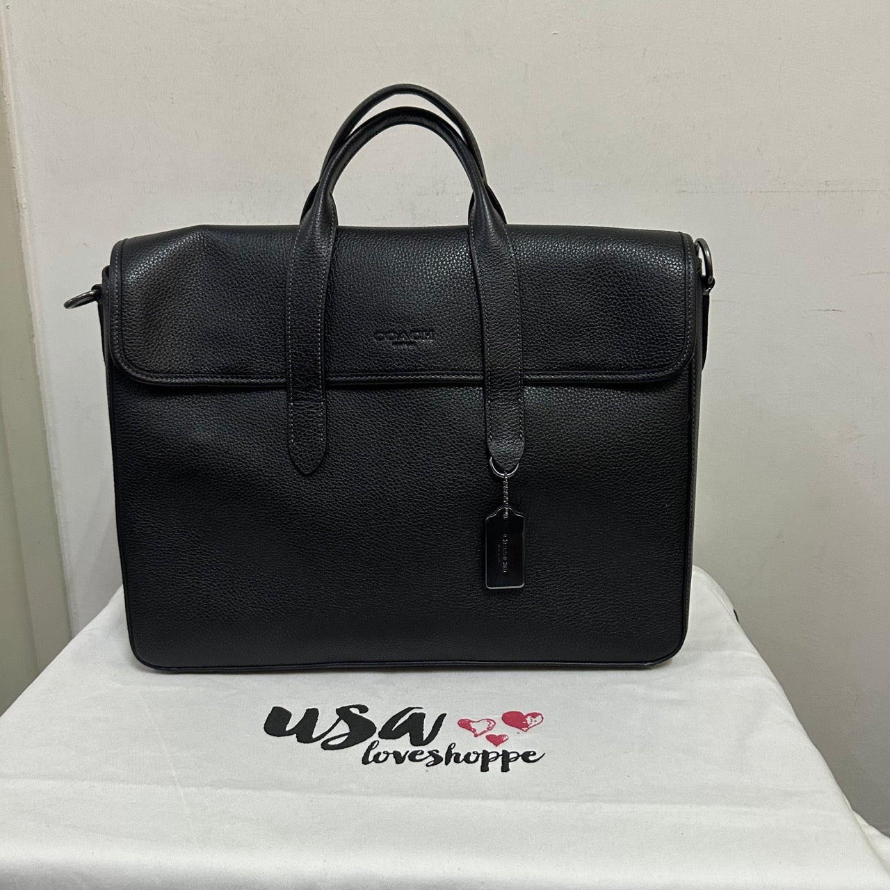 [AUCTION][READY STOCK MY] COACH Sullivan Portfolio Brief in Black (C9875)