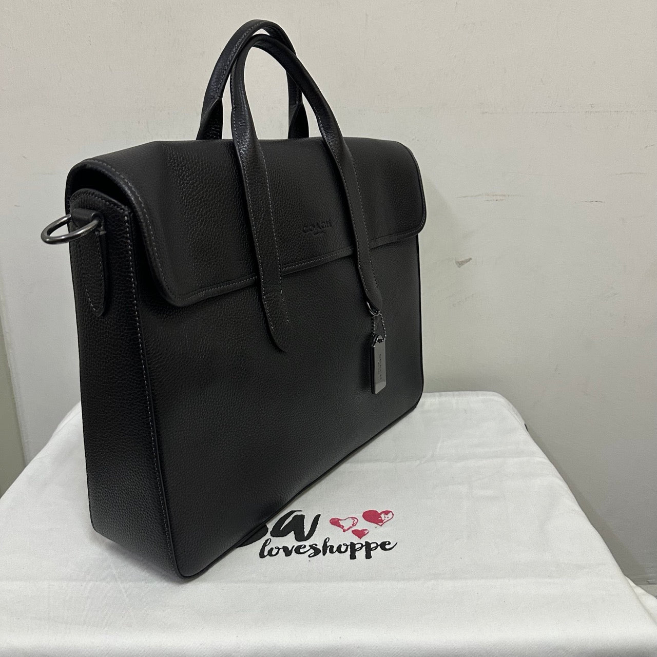 [AUCTION][READY STOCK MY] COACH Sullivan Portfolio Brief in Black (C9875)