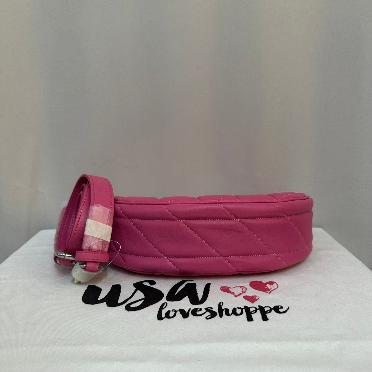 [AUCTION[READY STOCK MY] COACH Mira Shoulder Bag With Pillow Quilting And Heart Strap In Petunia (CP223)