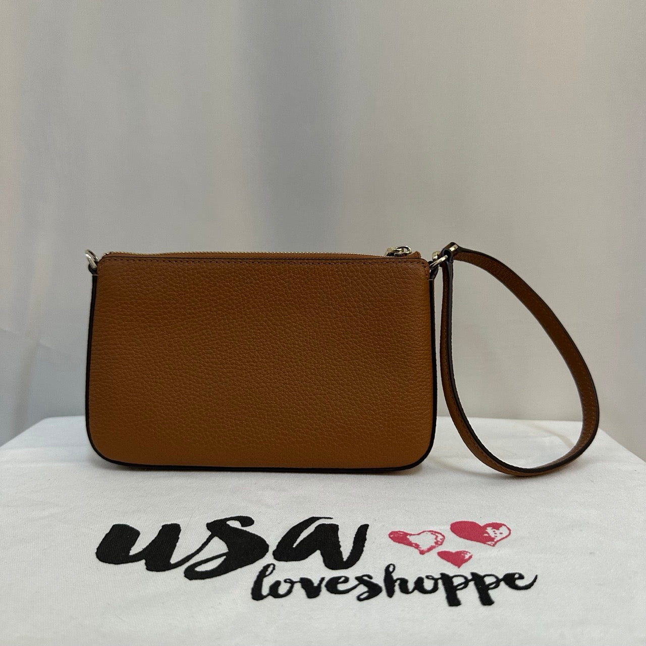 [AUCTION][READY STOCK MY] Kate Spade Leila Pebbled Leather Convertible Wristlet in Warm Ginger (K6088)
