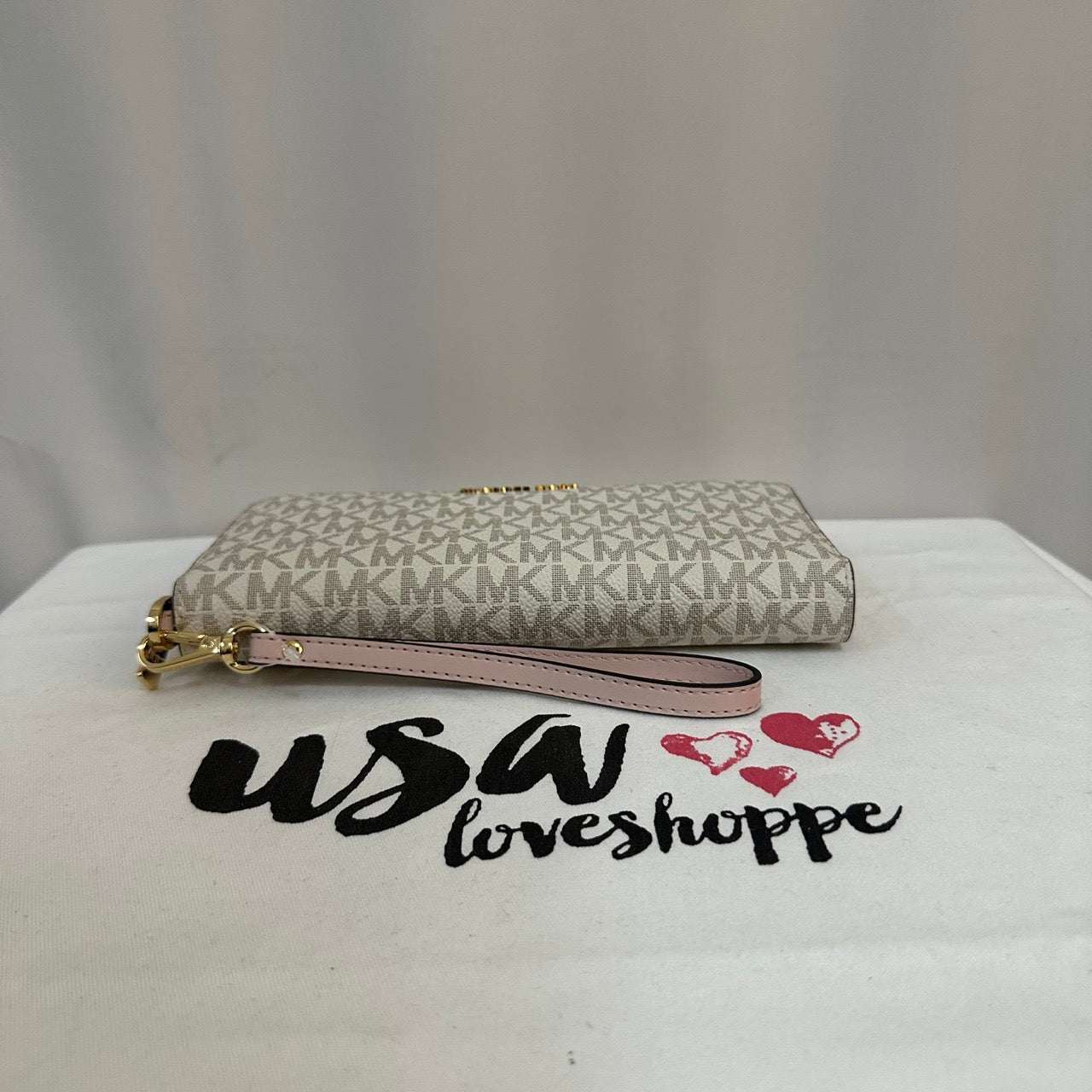 [AUCTION][READY STOCK MY] Michael Kors Jet Set Travel Large Three Quarter Zip in Signature Powder Blush