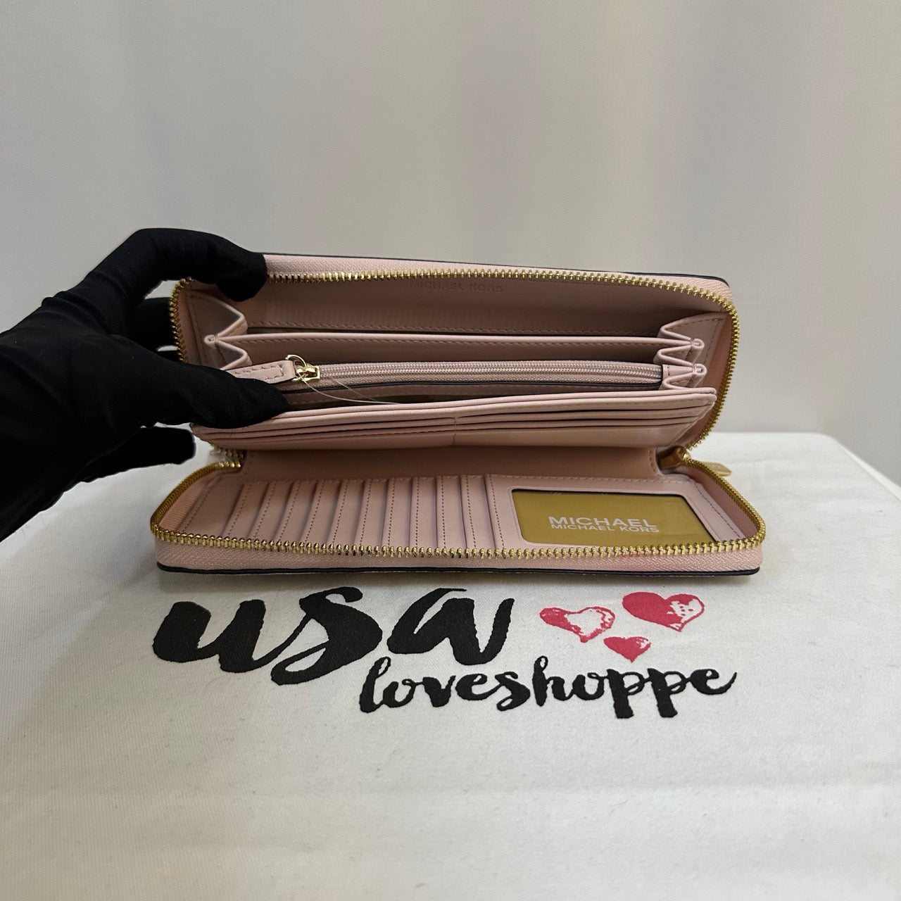 [AUCTION][READY STOCK MY] Michael Kors Jet Set Travel Large Three Quarter Zip in Signature Powder Blush