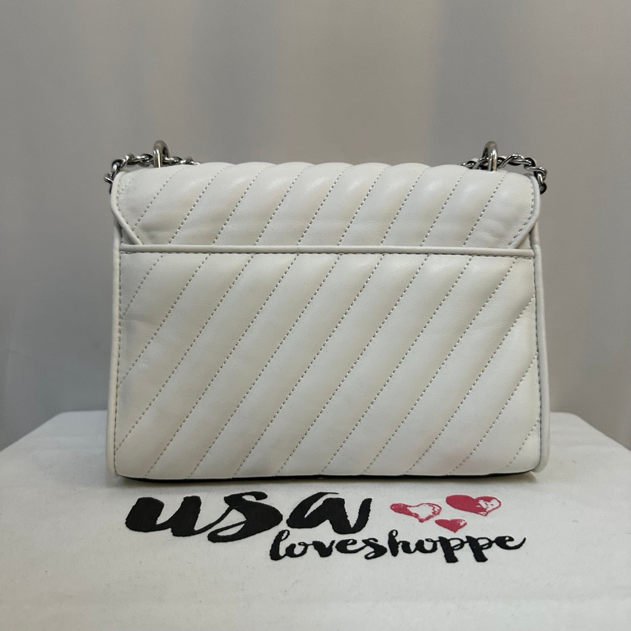 [AUCTION][READY STOCK MY] Michael Kors Rose Medium Quilted Shoulder Bag in Optic White (35T0SXOL2U)
