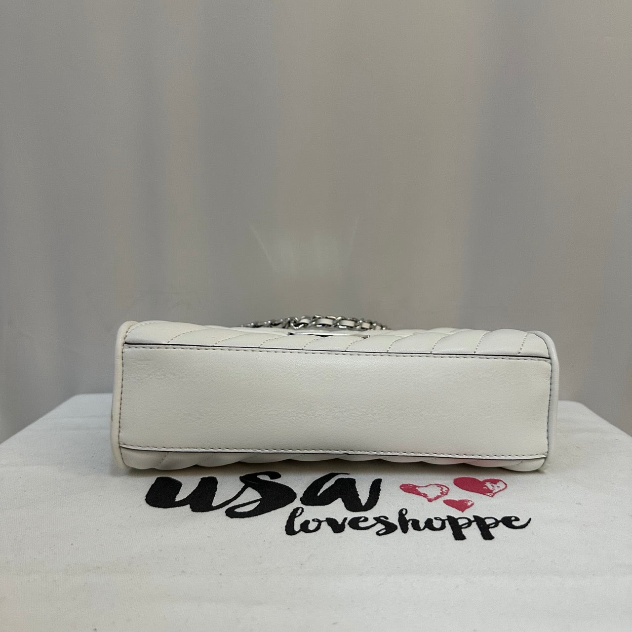 [AUCTION][READY STOCK MY] Michael Kors Rose Medium Quilted Shoulder Bag in Optic White (35T0SXOL2U)