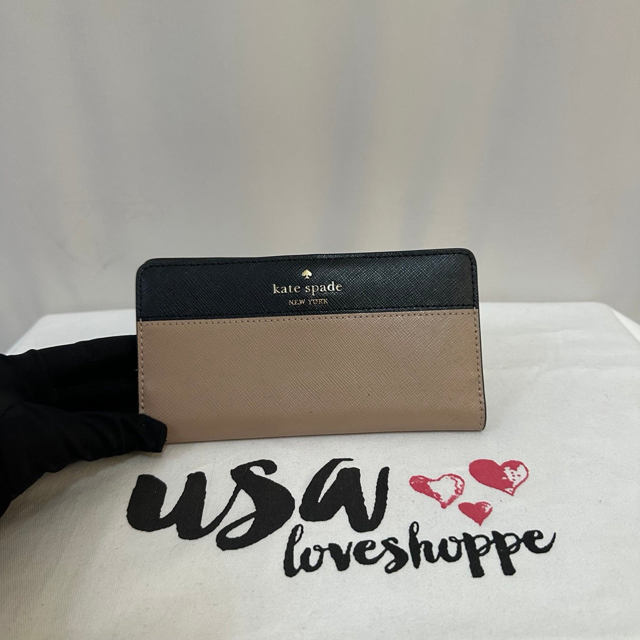 [AUCTION][READY STOCK MY] Kate Spade Staci Large Slim Bifold Wallet in Warm Beige Multi (WLR00122)