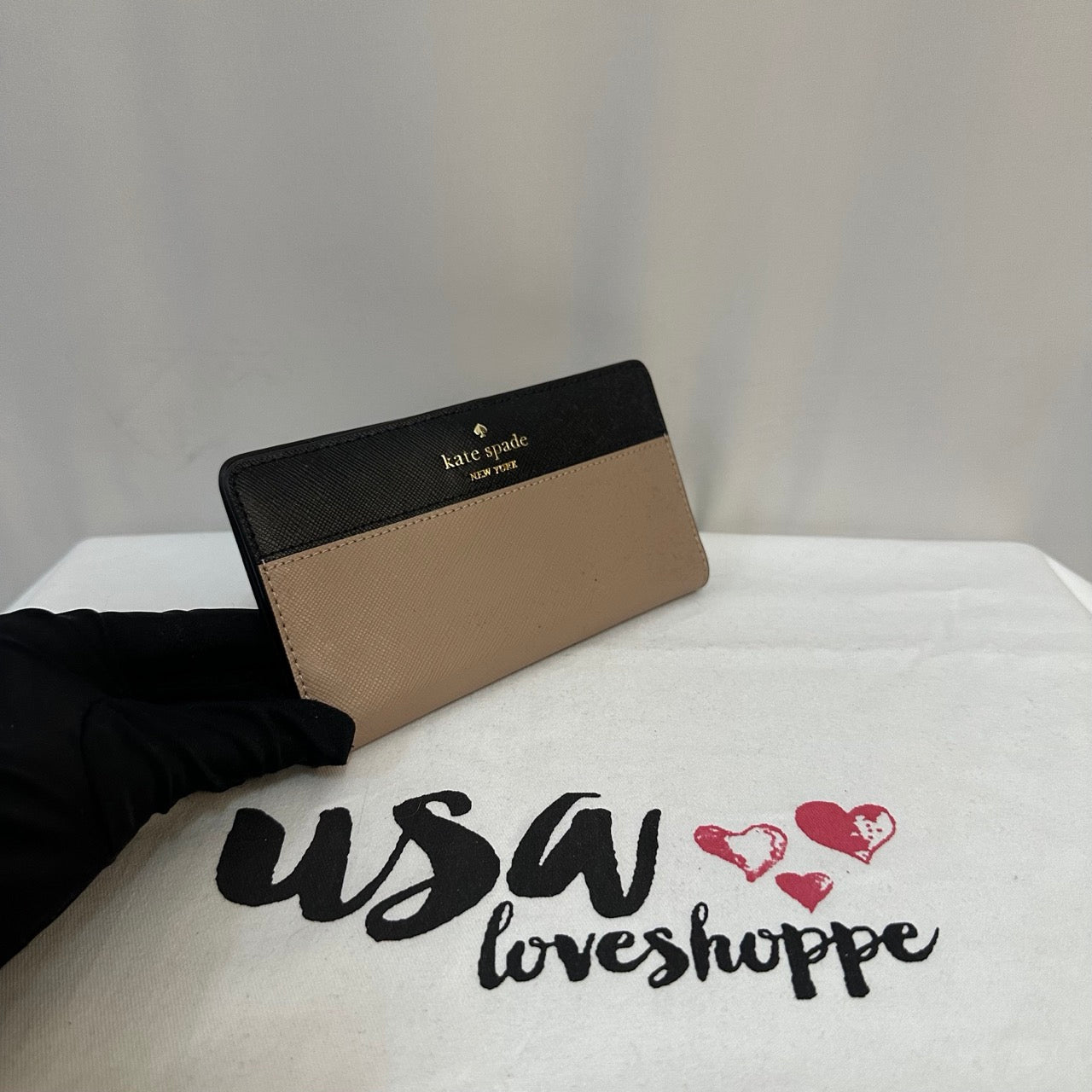 [AUCTION][READY STOCK MY] Kate Spade Staci Large Slim Bifold Wallet in Warm Beige Multi (WLR00122)