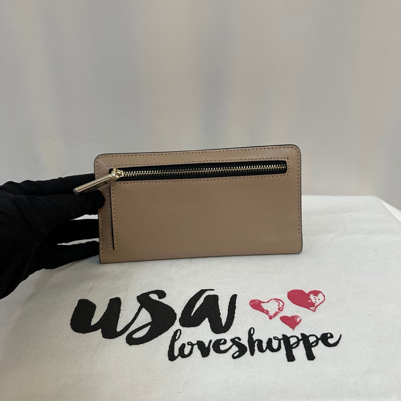 [AUCTION][READY STOCK MY] Kate Spade Staci Large Slim Bifold Wallet in Warm Beige Multi (WLR00122)
