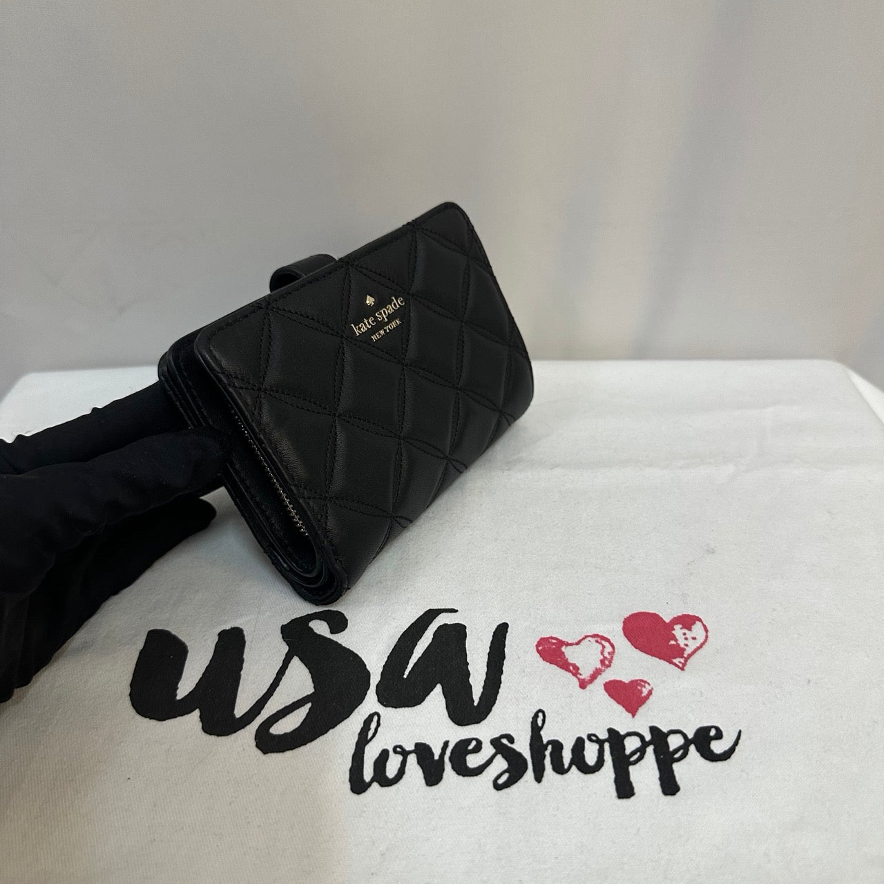 [AUCTION][READY STOCK MY] Kate Spade Natalia Medium Compact Bifold Wallet in Black (WLRU6344)