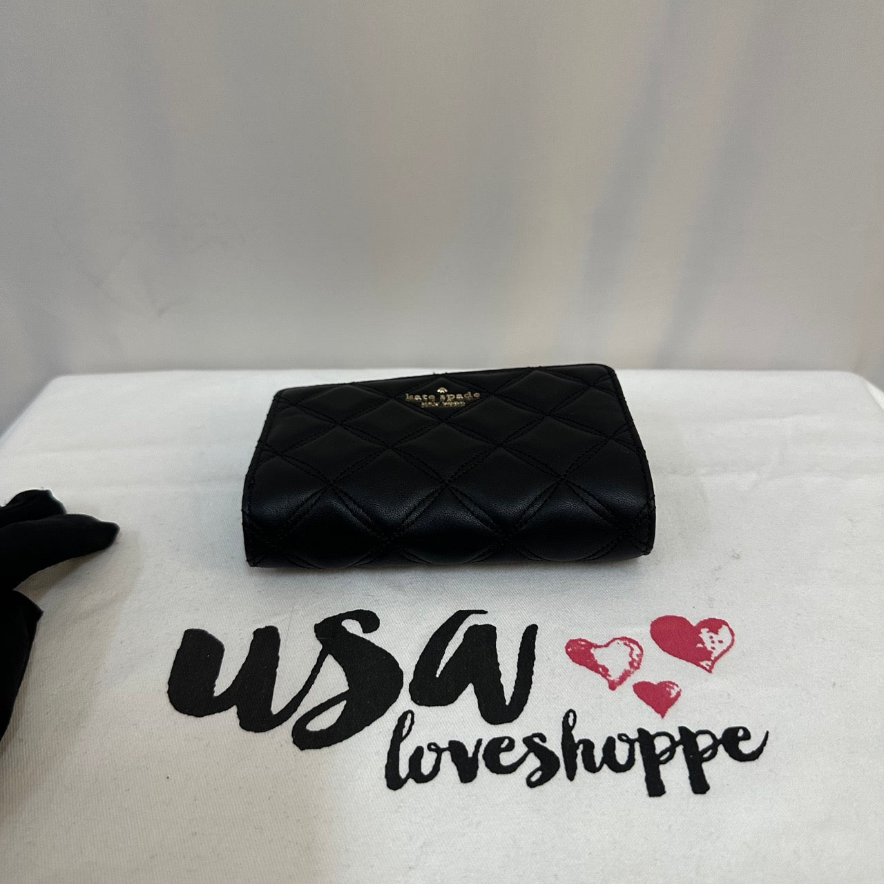 [AUCTION][READY STOCK MY] Kate Spade Natalia Medium Compact Bifold Wallet in Black (WLRU6344)