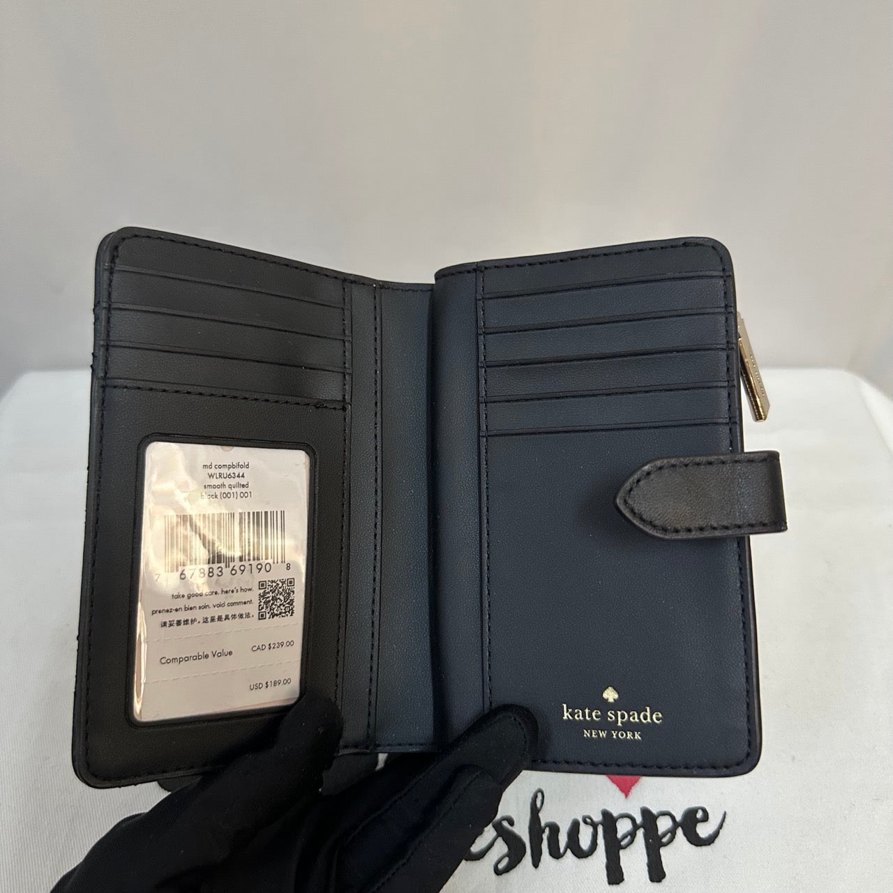 [AUCTION][READY STOCK MY] Kate Spade Natalia Medium Compact Bifold Wallet in Black (WLRU6344)
