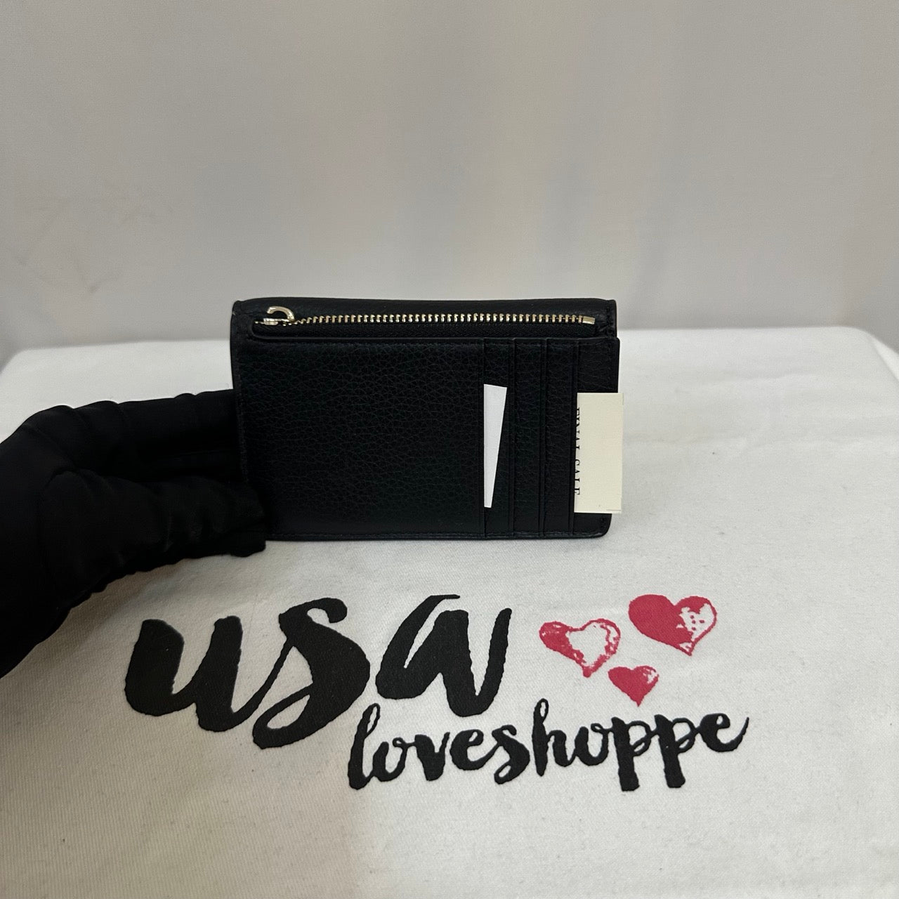 [AUCTION][READY STOCK MY] Kate Spade Dumpling Small Flap Card Holder in Black (KA574)