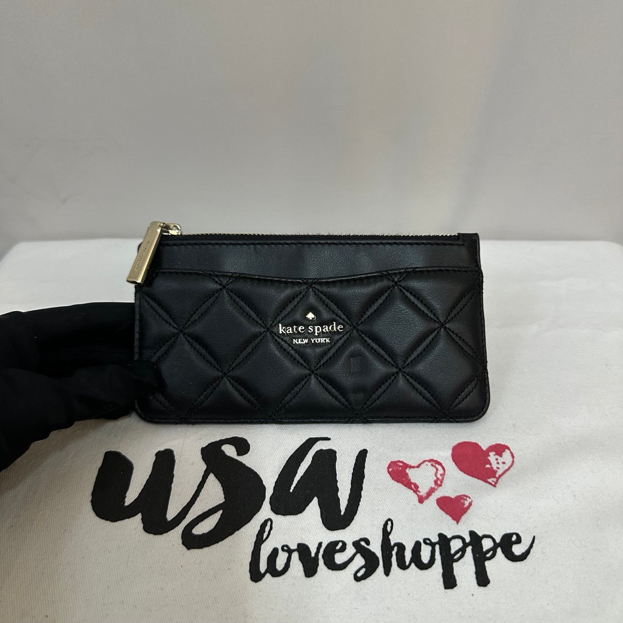 [AUCTION][READY STOCK MY] Kate Spade Natalia Large Slim Card Holder in Black (WLRU6343)