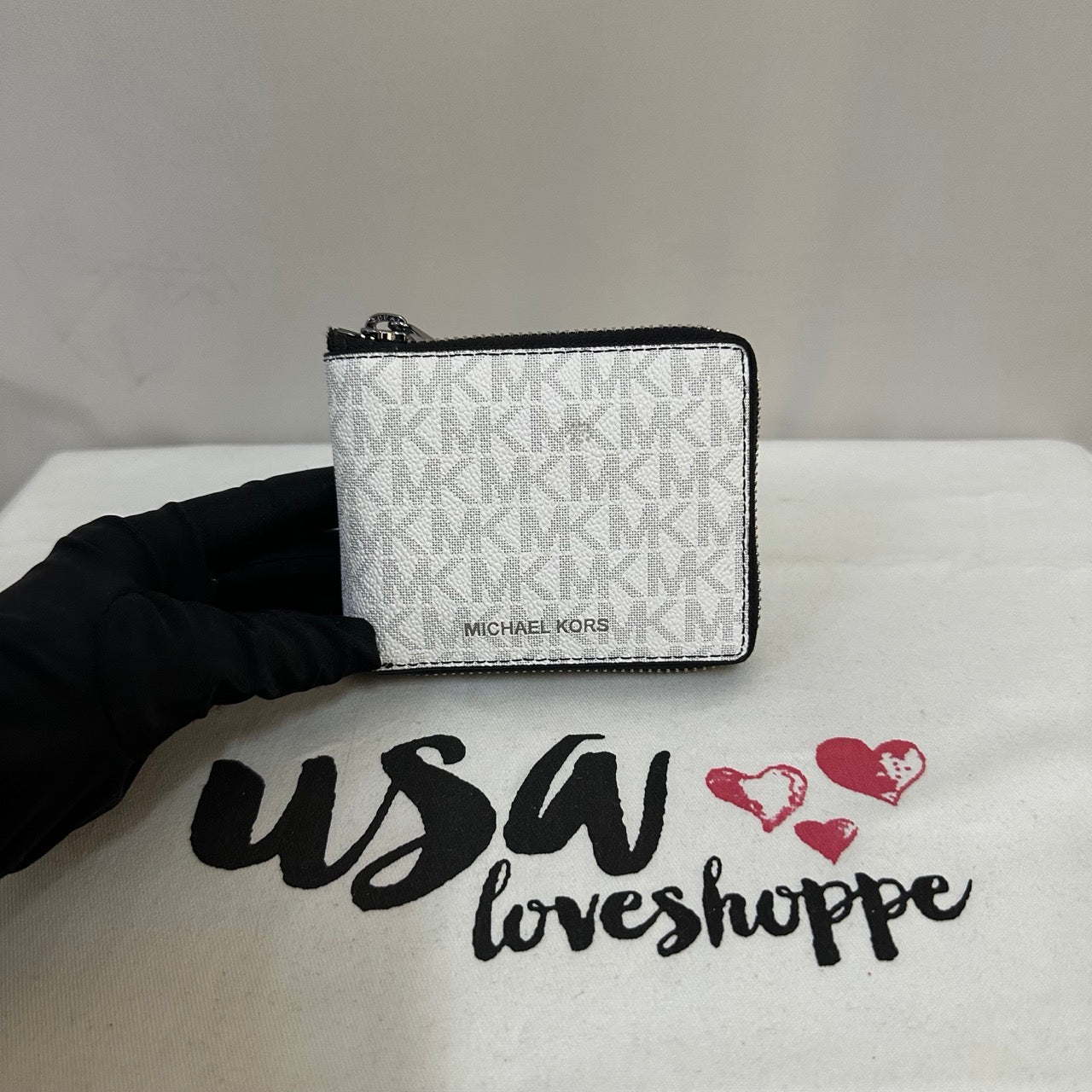 [AUCTION][READY STOCK MY] Michael Kors Cooper Billfold with Zip Coin Pocket in Signature Bright White (36U2LCOF3B)