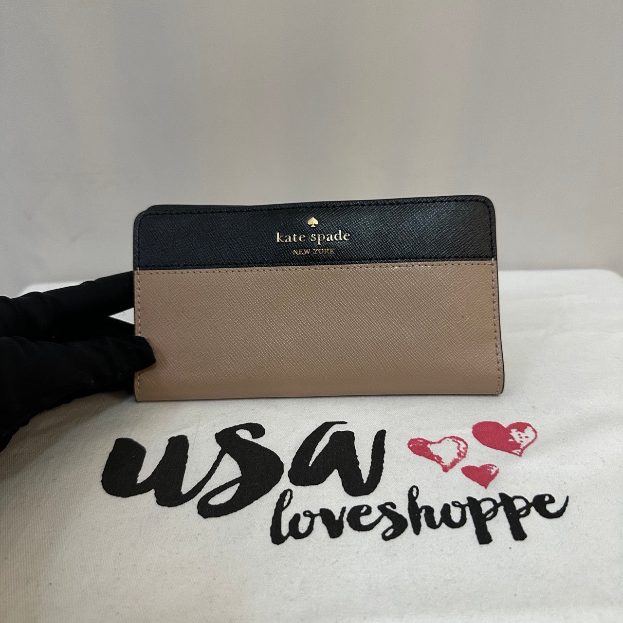 [AUCTION][READY STOCK MY] Kate Spade Madison Colorblock Large Slim Bifold in Toasted Hazelnut (KI367)