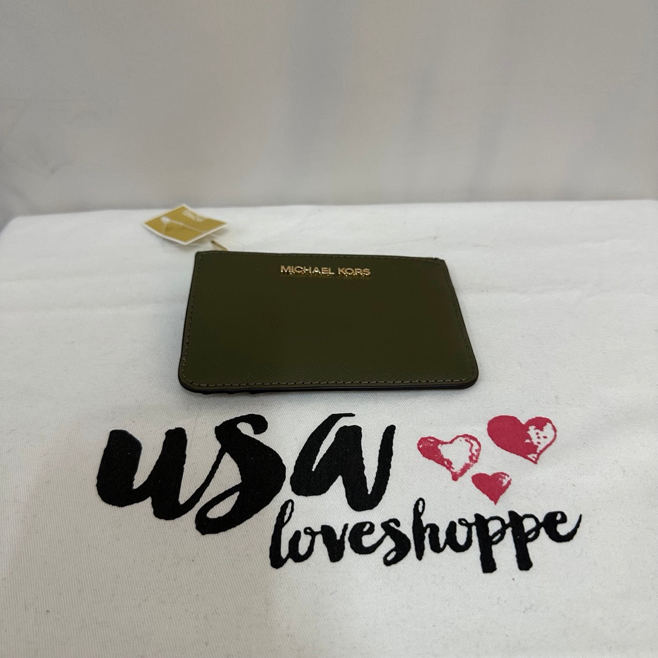 [AUCTION][READY STOCK MY] Michael Kors Jet Set Travel Small Top Zip Coinpouch with ID in Olive (35F7GTVU1L)