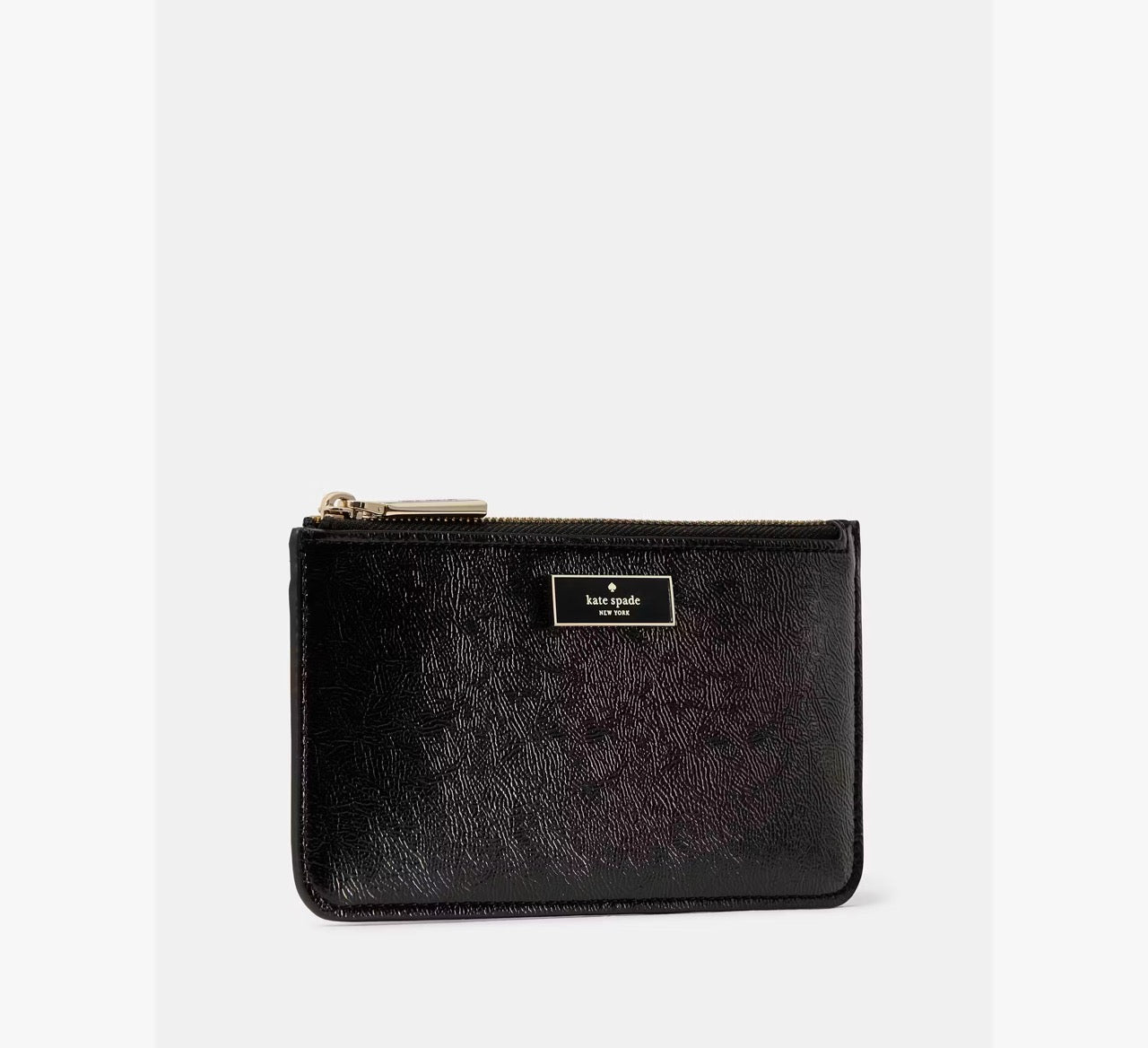 [READY STOCK MY] Kate Spade Bridget Crinkle Patent Large Slim Card Holder in Black (KM550)