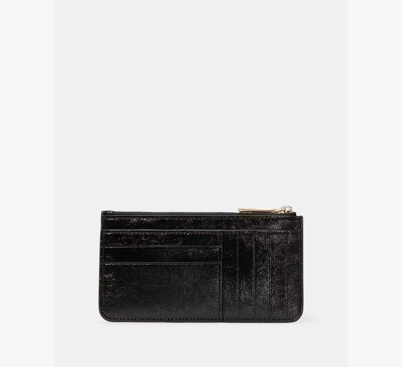 [READY STOCK MY] Kate Spade Bridget Crinkle Patent Large Slim Card Holder in Black (KM550)