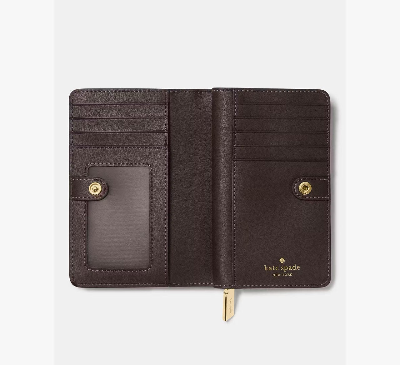 [READY STOCK MY] Kate Spade Madison Croc Embossed Medium Bifold Wallet in Hot Fudge (KN223)