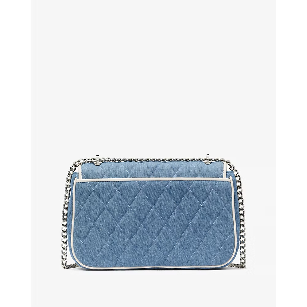 Kate Spade Carey Denim Medium Flap Shoulder Bag in Blue Multi (KG561)