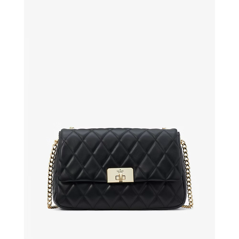 Kate Spade Carey Medium Flap Shoulder Bag in Black (KH228)