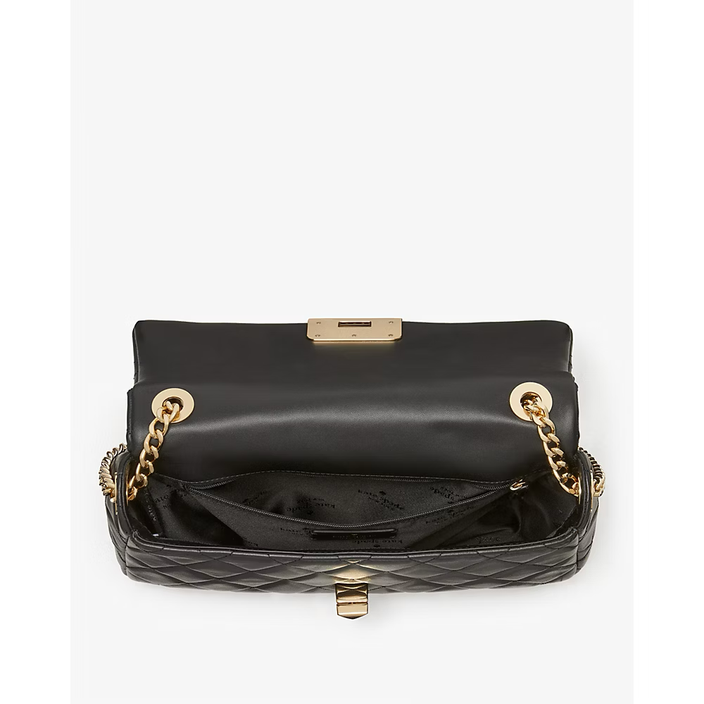 Kate Spade Carey Medium Flap Shoulder Bag in Black (KH228)