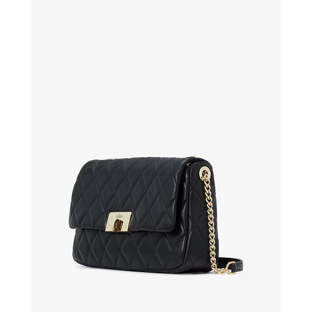 Kate Spade Carey Medium Flap Shoulder Bag in Black (KH228)