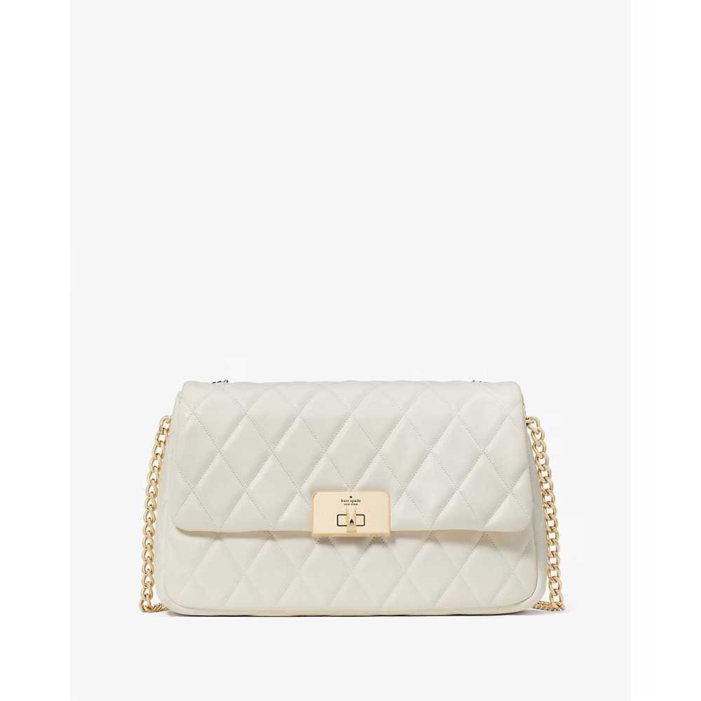 Kate Spade Carey Medium Flap Shoulder Bag in Meringue (KH228)