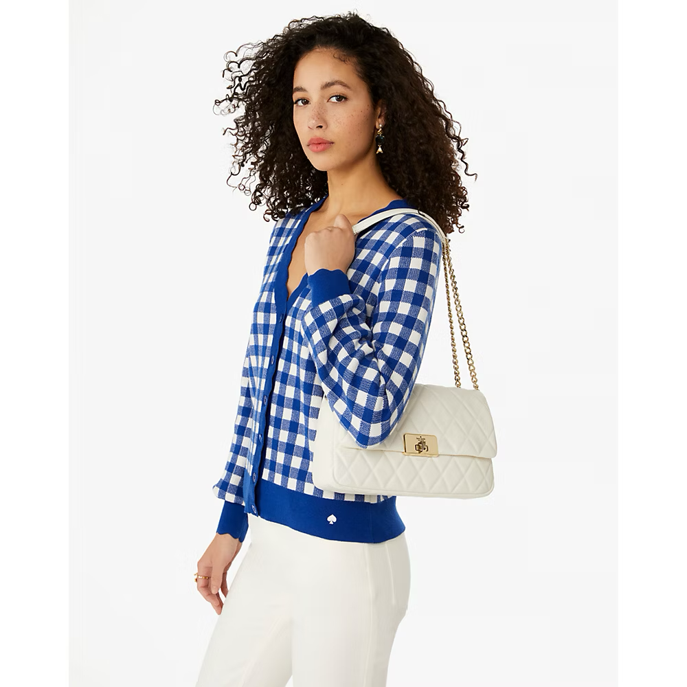 Kate Spade Carey Medium Flap Shoulder Bag in Meringue (KH228)