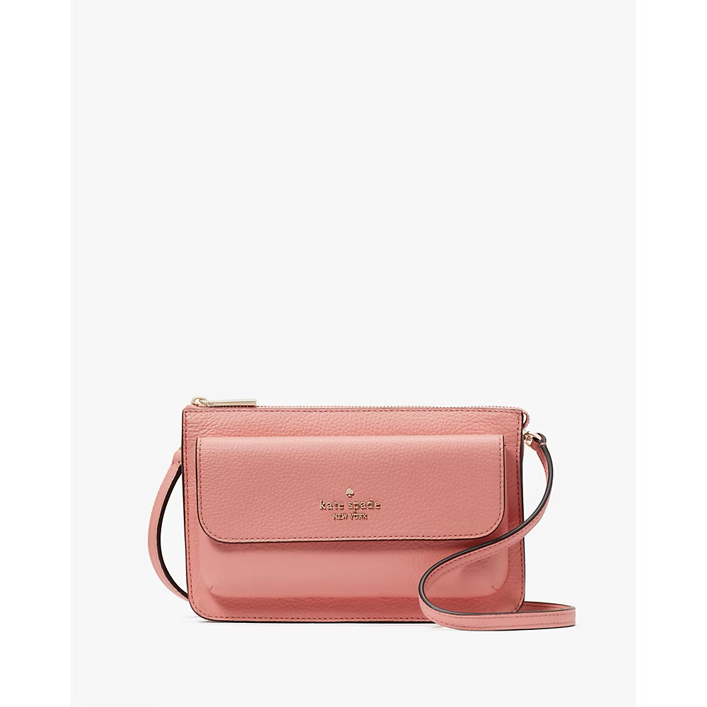 Kate Spade Leila Small Flap Crossbody in Peachy Rose (K8284)