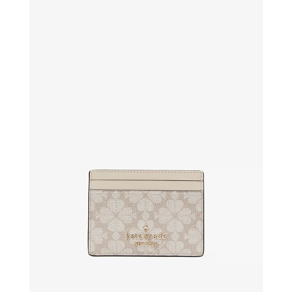 [INCOMING ETA 30 DAYS] Kate Spade Signature Spade Flower Small Slim Card Holder In Dark Beige Multi (KI371)