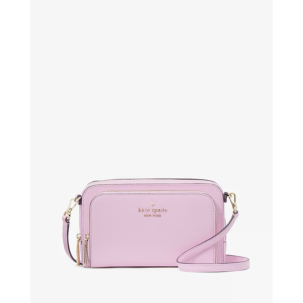 Kate Spade Staci Dual Zip Around Crossbody in Berry Cream (KG036)