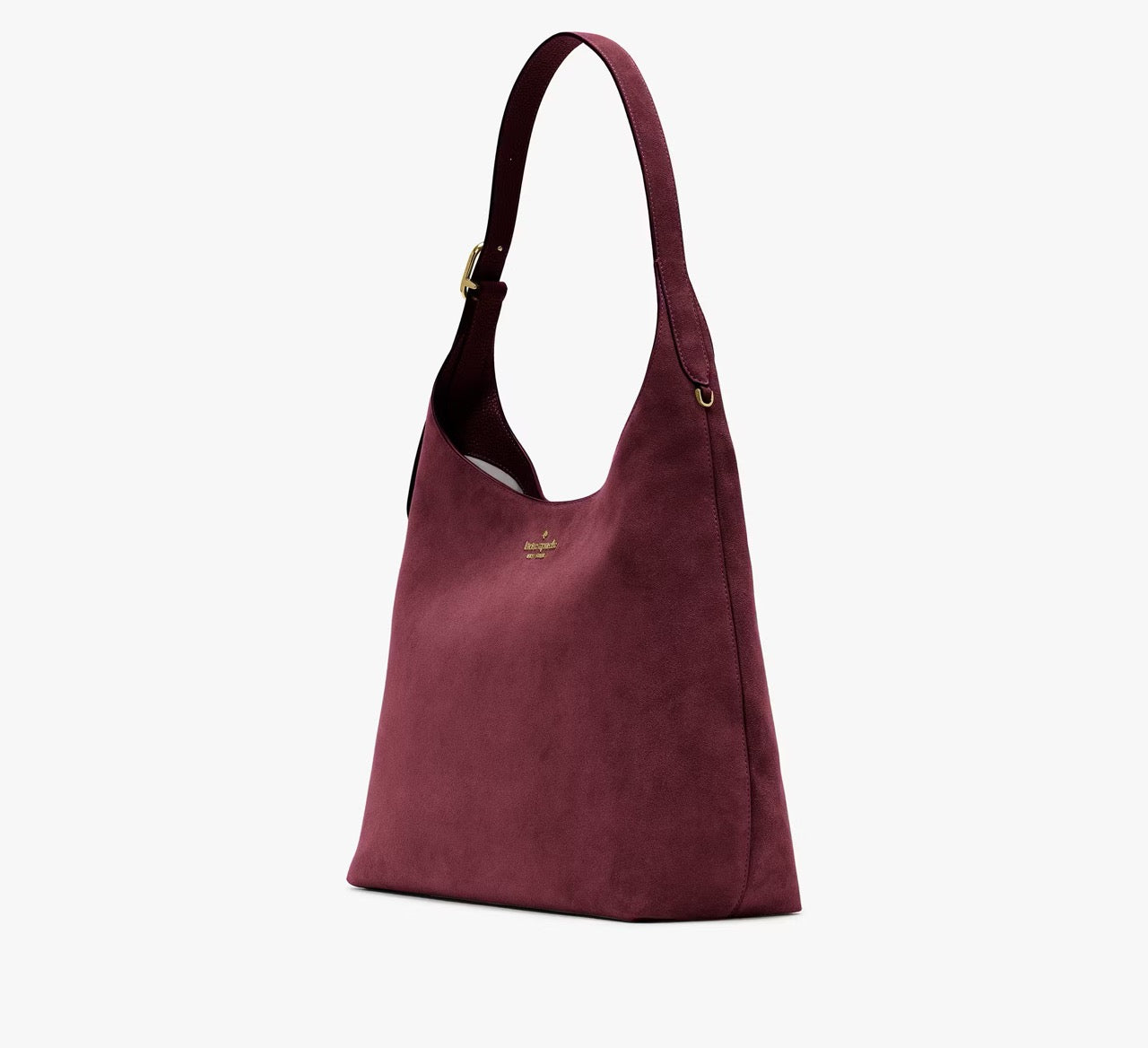 [READY STOCK MY] Kate Spade 454 Suede Large Shoulder Bag in Dark Merlot (KM151)