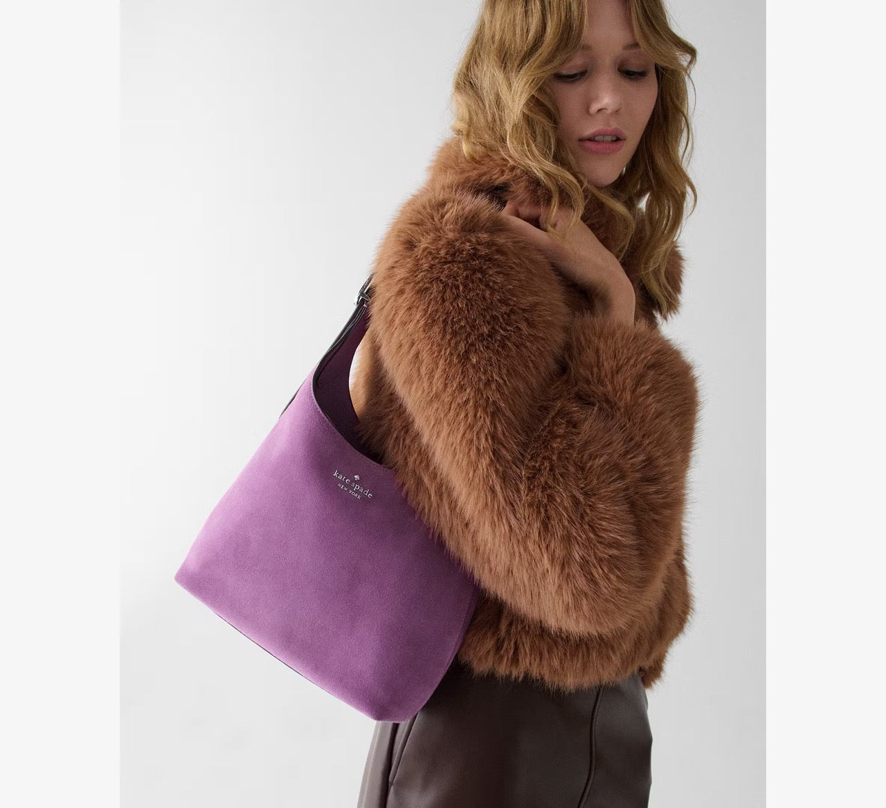 [SPECIAL DEAL][INCOMING ETA 30 DAYS] Kate Spade 454 Suede Small Shoulder Bag in Wisteria (KM472)