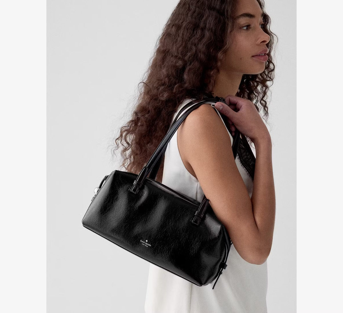 [WEB EXCLUSIVE][READY STOCK MY] Kate Spade Billie Shiny Leather Shoulder Bag in Black (KP269)
