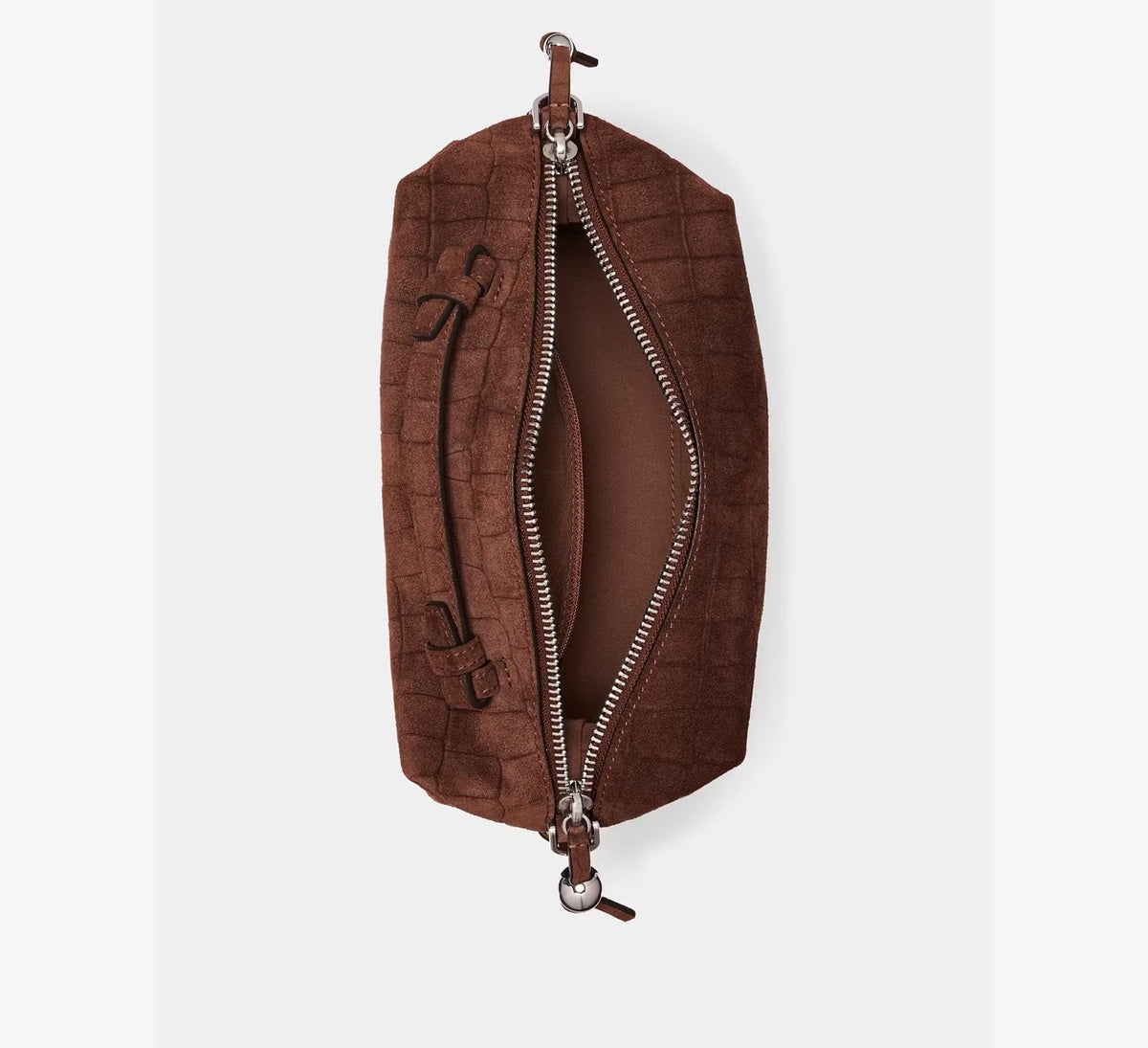 [READY STOCK MY] Kate Spade Billie Suede Croc Crossbody Bag in Chocolate Truffle (KP286)