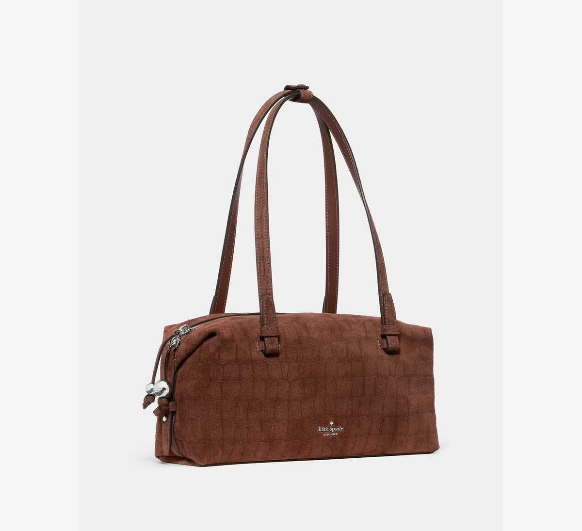 [WEB EXCLUSIVE][READY STOCK MY] Kate Spade Billie Suede Croc Shoulder Bag in Chocolate (KP881)