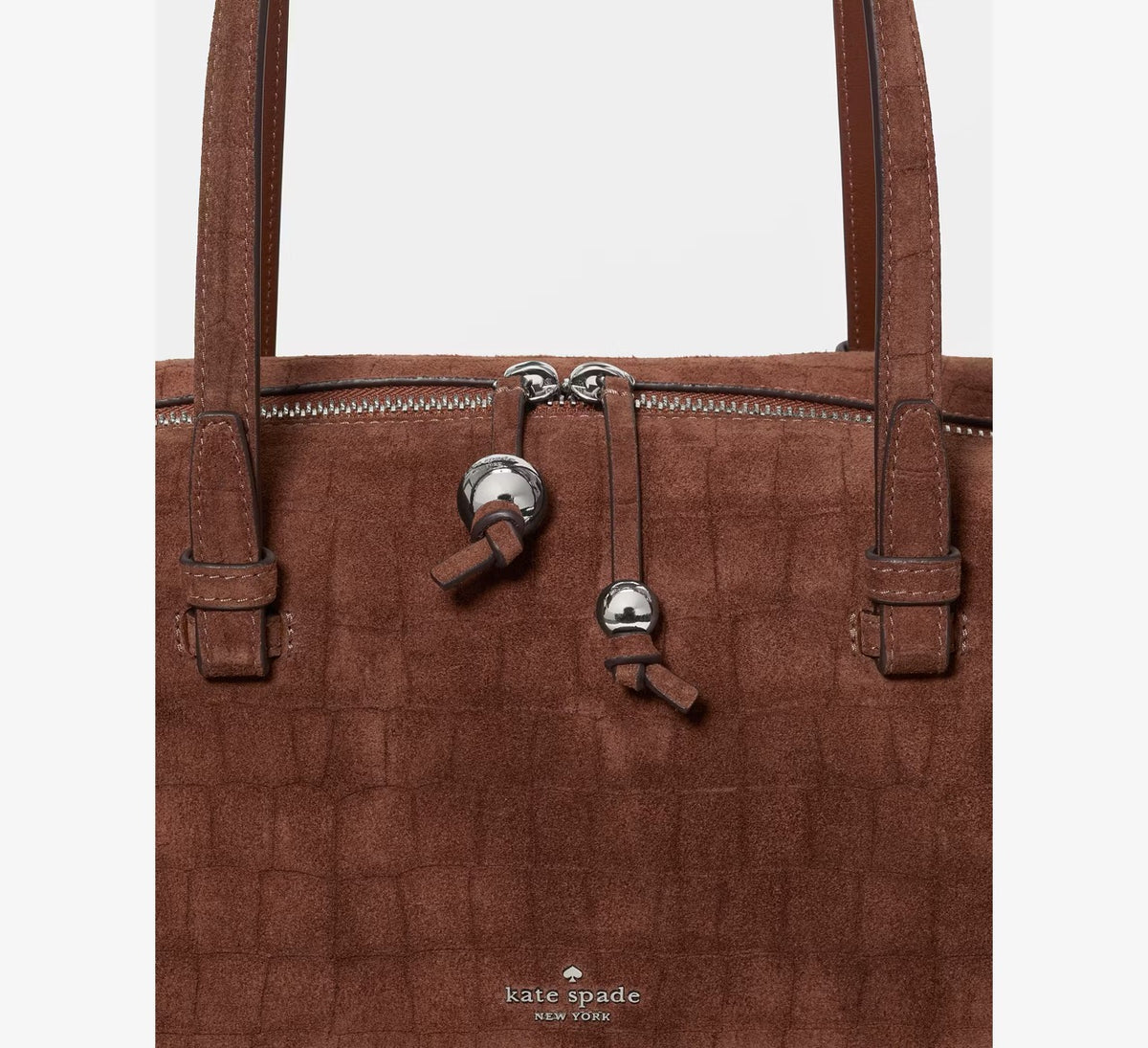 [WEB EXCLUSIVE][READY STOCK MY] Kate Spade Billie Suede Croc Shoulder Bag in Chocolate (KP881)